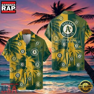 MLB Oakland Athletics Tropical Palm Trees Hot Summer Hawaiian Shirt