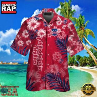 MLB Philadelphia Phillies Crimson Floral Fun Philadelphia Aloha Hawaiian Shirt.jpg 1Group