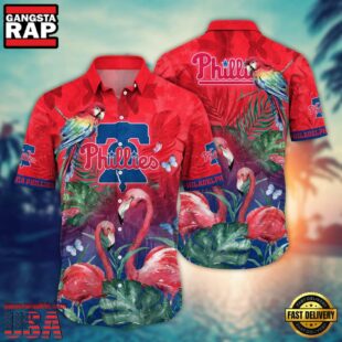 MLB Philadelphia Phillies Flamingo Escape Hawaiian Shirt