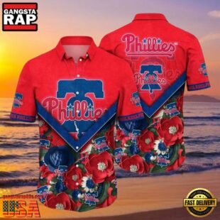 MLB Philadelphia Phillies Nautical Charm Red Floral Aloha Hawaiian Shirt.jpg 1Group