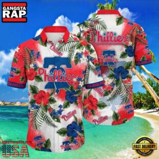 MLB Philadelphia Phillies Red Patriotic Floral Aloha Shirt.jpg 1Group