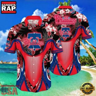 MLB Philadelphia Phillies Red Tropical Hibiscus Fan Aloha Hawaiian Shirt.jpg 1Group