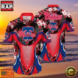 MLB Philadelphia Phillies Red Tropical Hibiscus Fan Aloha Hawaiian Shirt.jpg 1Group