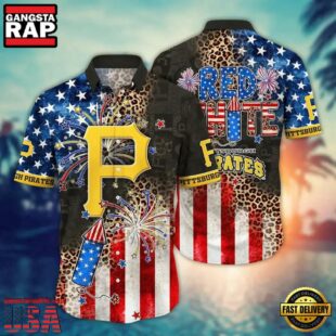 MLB Pittsburgh Pirates Fireworks Celebration Hawaiian Shirt