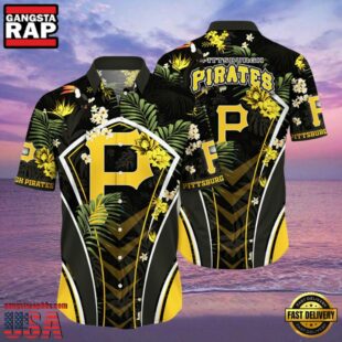 MLB Pittsburgh Pirates Flower Tropical Style Hot Trending Hawaiian Button Down Shirt
