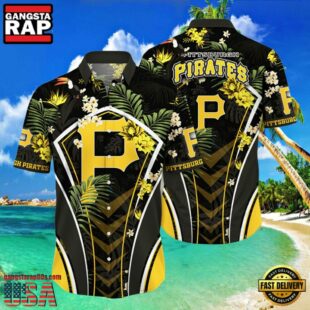 MLB Pittsburgh Pirates Flower Tropical Style Hot Trending Hawaiian Button Down Shirt