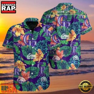 MLB Rockies Blue Polynesian Pattern Hot Summer Aloha Shirt
