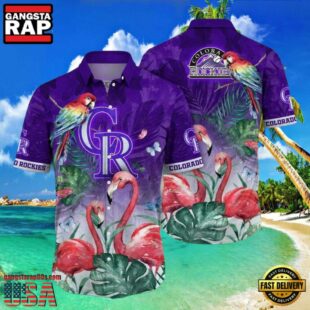 MLB Rockies Fauna And Flora Colorado Tropical Birds Hot Summer Aloha Shirt