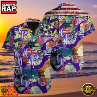 MLB Rockies Vibrant Tropical Mix Hot Summer Hawaiian Shirt