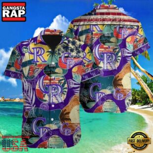 MLB Rockies Vibrant Tropical Mix Hot Summer Hawaiian Shirt