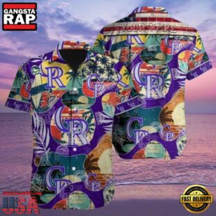 MLB Rockies Vibrant Tropical Mix Hot Summer Hawaiian Shirt