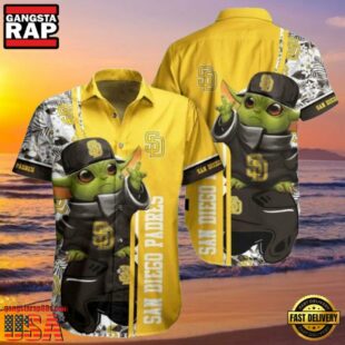 MLB San Diego Padres Aloha Hawaiian Shirt With Baby Yoda And Tropical Flowers.jpg 1Group