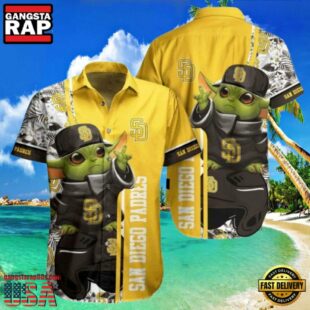 MLB San Diego Padres Aloha Hawaiian Shirt With Baby Yoda And Tropical Flowers.jpg 1Group