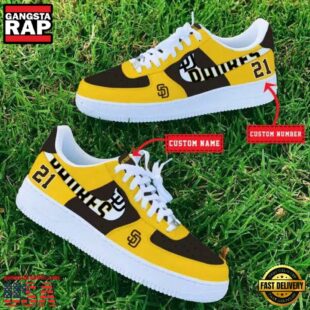 MLB San Diego Padres Baseball Team Design Air Force 1 Shoes Sneaker