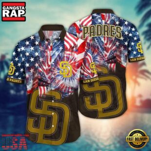 MLB San Diego Padres Fireworks Freedom Hawaiian Shirt