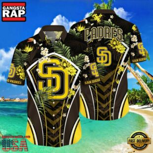 MLB San Diego Padres Flower Tropical Style Hot Trending Hawaiian Button Down Shirt