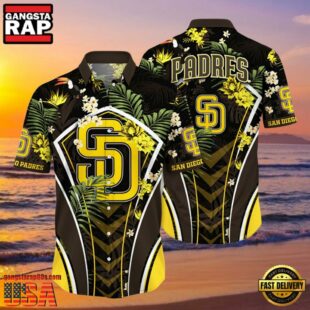 MLB San Diego Padres Flower Tropical Style Hot Trending Hawaiian Button Down Shirt