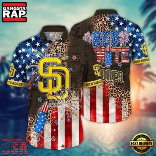 MLB San Diego Padres Red, White And Wild Hawaiian Shirt