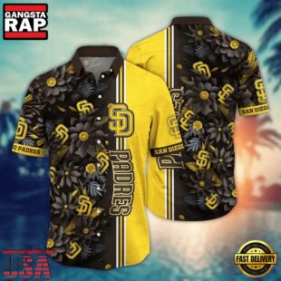MLB San Diego Padres Sunset Stripes Hawaiian Shirt