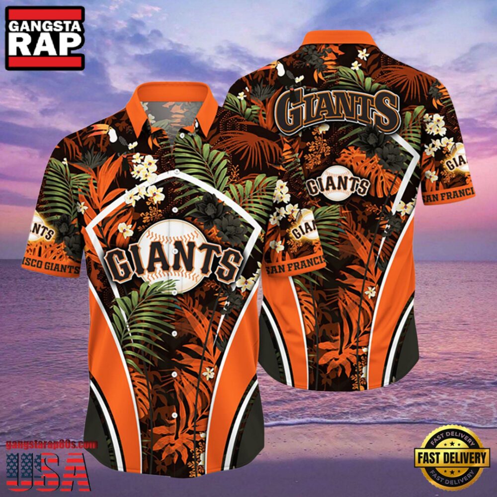 MLB San Francisco Giants Flower Tropical Style Hot Trending Hawaiian Button Down Shirt MLB San Francisco Giants Flower Tropical Style Hot Trending Hawaiian Button Down Shirt