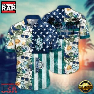 MLB Seattle Mariners Team Logo Summer Hawaiian Shirts