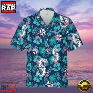 MLB Seattle Mariners Tropical Hibiscus Flamingo Style Hot Trending Hawaiian Shirt