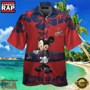 MLB St. Louis Cardinals Aloha Shirt Featuring Minnie Mouse And Surfboard.jpg 1Group