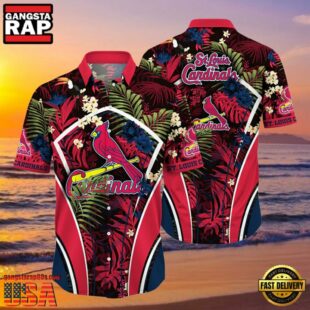 MLB St. Louis Cardinals Flower Tropical Style Hot Trending Hawaiian Button Down Shirt