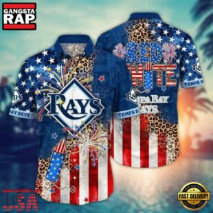 MLB Tampa Bay Rays 4th of July Hawaiian Shirt for Patriotic Baseball Fans