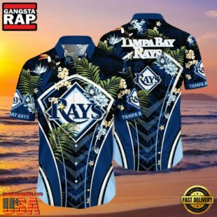 MLB Tampa Bay Rays Flower Tropical Style Hot Trending Hawaiian Button Down Shirt
