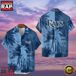 MLB Tampa Bay Rays Tropical Palm Trees Aloha Hawaiian Shirt