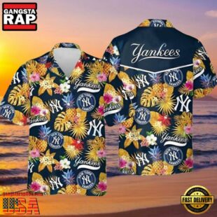 MLB Tropical Floral New York Yankees Aloha Hawaiian Shirt