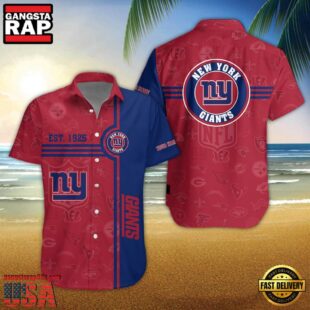 New York Giants NFL Logo Pattern Custom Hawaiian Shirt