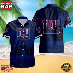 New York Giants Palm Tree Garden Pattern Hawaii Shirt