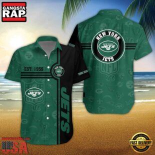 New York Jets NFL Logo Pattern Custom Hawaiian Shirt