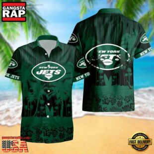 New York Jets Palm Tree Garden Pattern Hawaii Shirt
