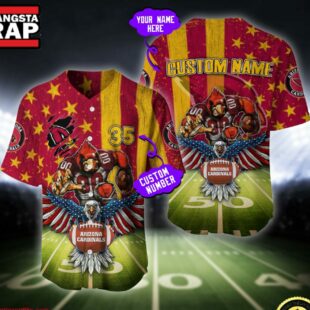NFL Arizona Cardinals Eagle US Flag x Veterans Custom Baseball Jersey
