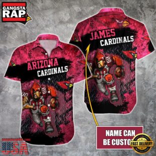 NFL Arizona Cardinals Warrior Mascot Custom Name Hawaiian Shirt