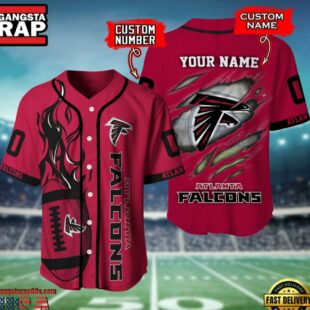 NFL Atlanta Falcons Team Logo Litmited Edition Baseball Jersey