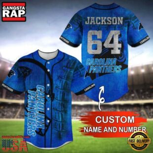 NFL Carolina Panthers Personalized Baseball Jersey, Football Team Design Jersey Shirt