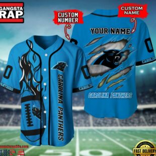 NFL Carolina Panthers Team Logo Litmited Edition Baseball Jersey