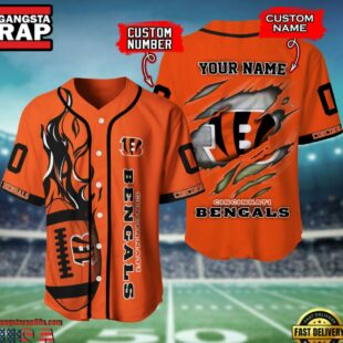 NFL Cincinnati Bengals Team Logo Litmited Edition Baseball Jersey