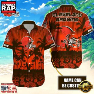NFL Cleveland Browns Vintage Style Custom Name Hawaiian Shirt