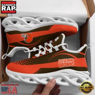 NFL Cleveland Browns Waves Pattern Max Soul Shoes