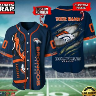 NFL Denver Broncos Team Logo Litmited Edition Baseball Jersey