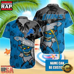 NFL Detroit Lions Retro Custom Name Hawaiian Shirts