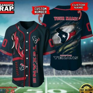NFL Houston Texans Team Logo Litmited Edition Baseball Jersey