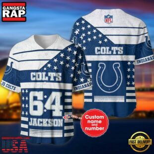 NFL Indianapolis Colts Personalized American Flag Baseball Jersey