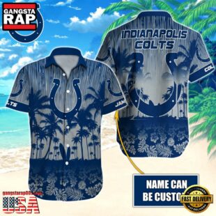 NFL Indianapolis Colts Vintage Style Custom Name Hawaiian Shirt