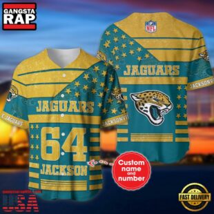 NFL Jacksonville Jaguars Personalized American Flag Baseball Jersey